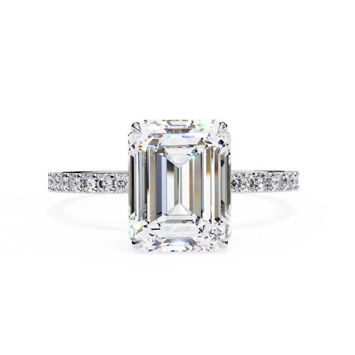 The Erica Emerald Mystic Secret Halo Engagement Ring