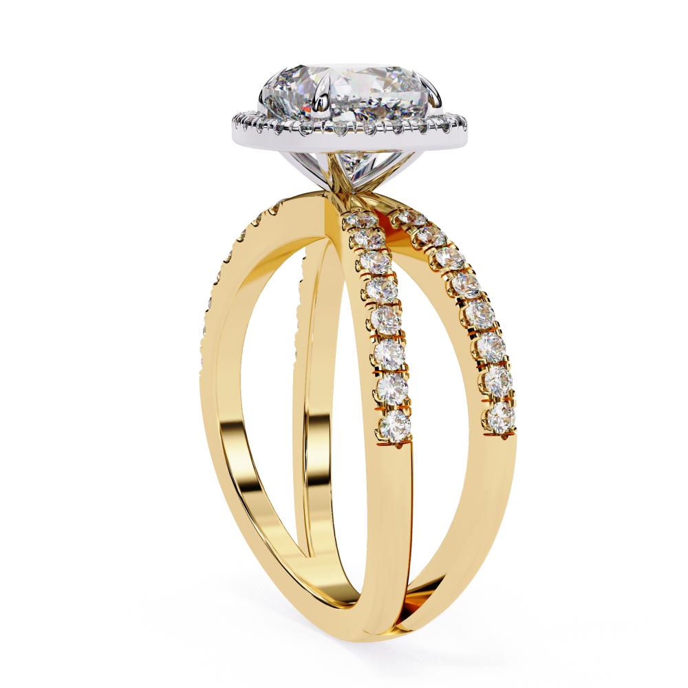 The Jamie Cushion Halo with Split Shank Engagement Ring