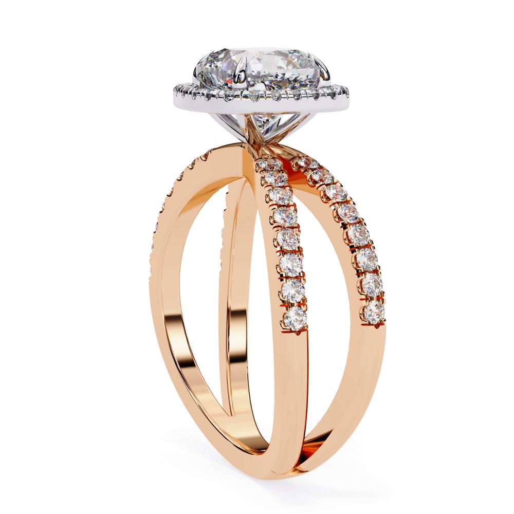 The Jamie Cushion Halo with Split Shank Engagement Ring