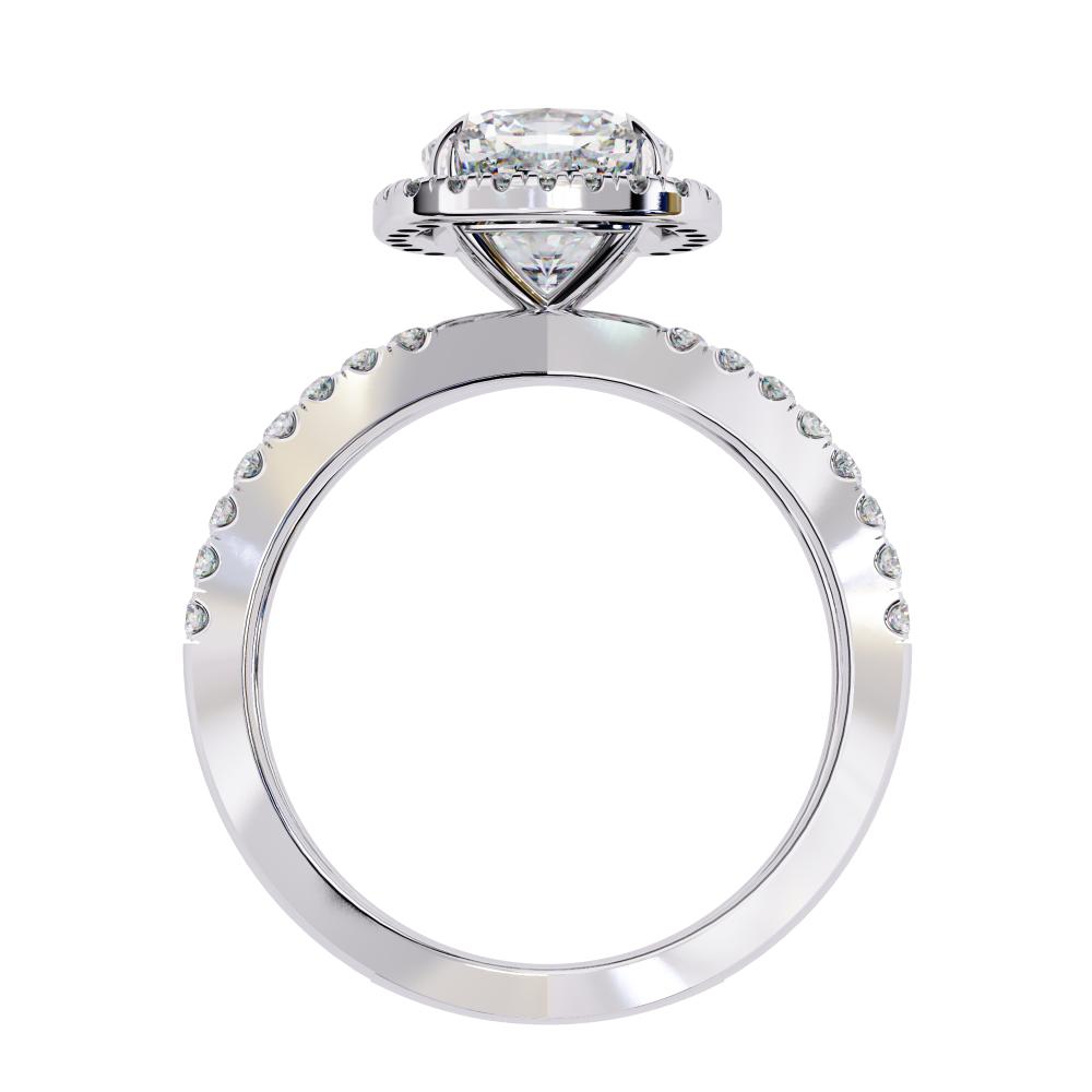 The Jamie Cushion Halo with Split Shank Engagement Ring