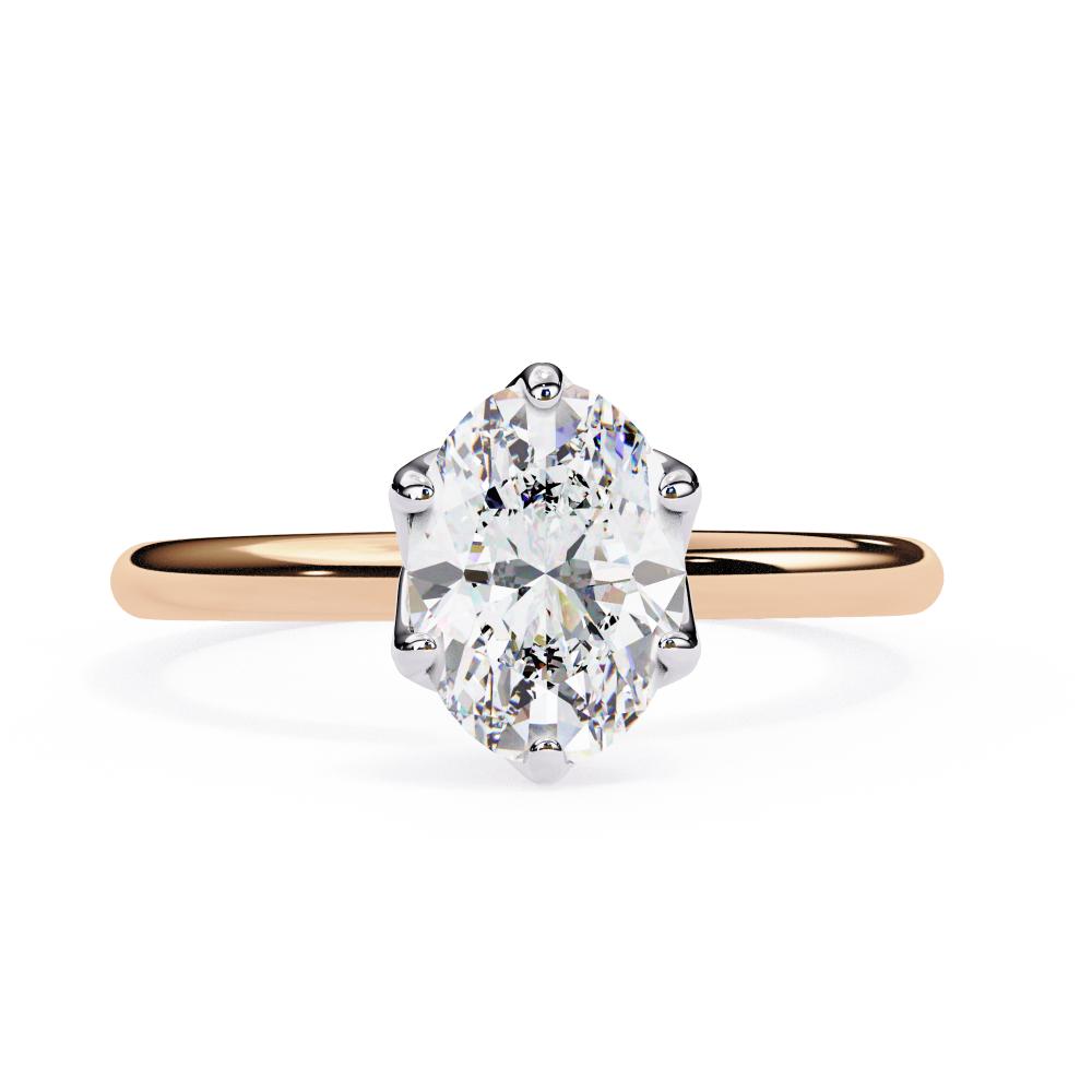 The Silvia Oval Solitaire Lotus Prong Engagement Ring