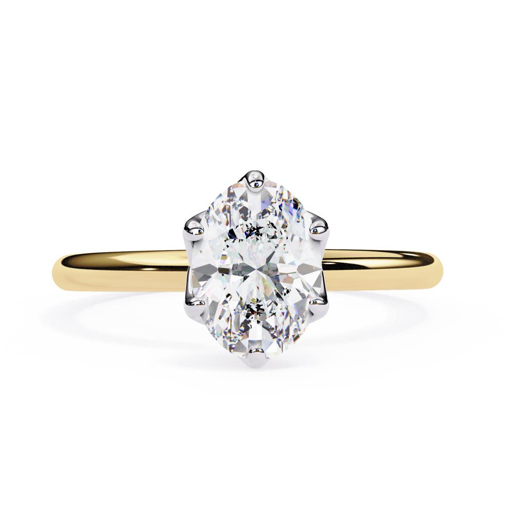 The Silvia Oval Solitaire Lotus Prong Engagement Ring