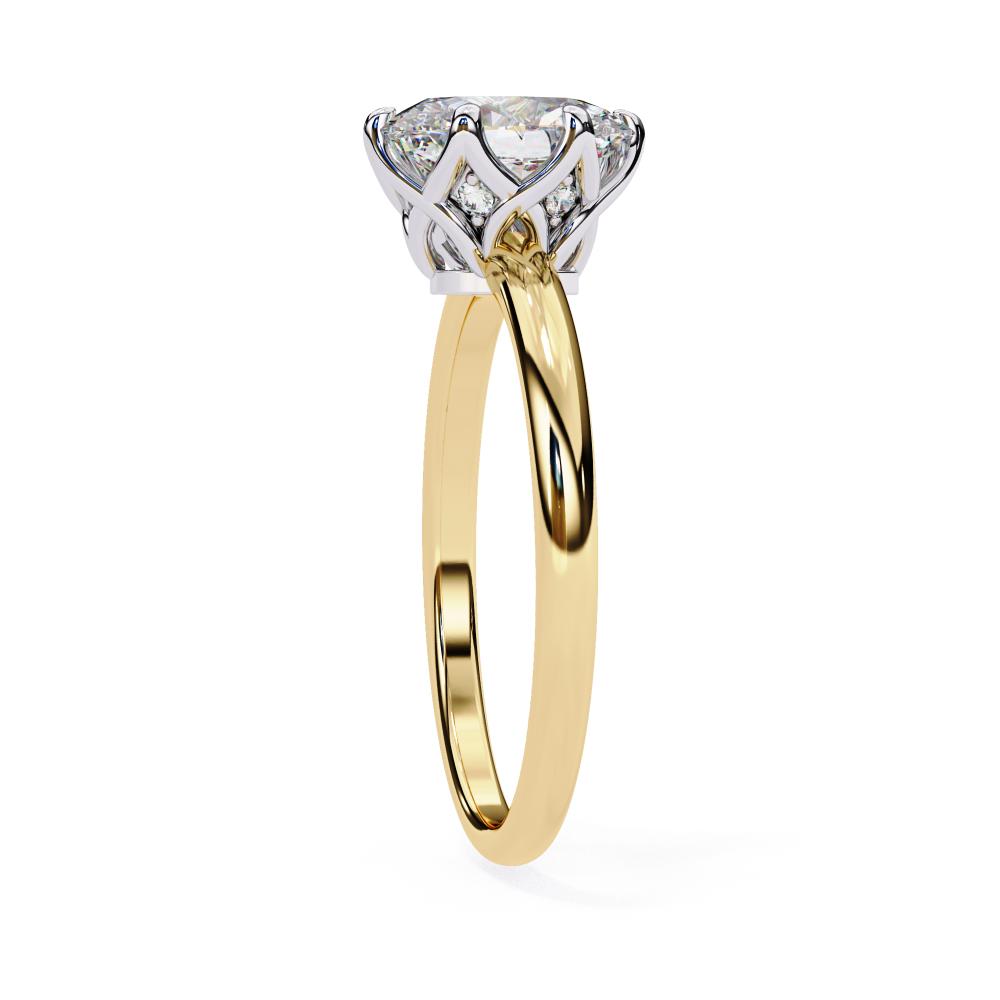 The Silvia Oval Solitaire Lotus Prong Engagement Ring