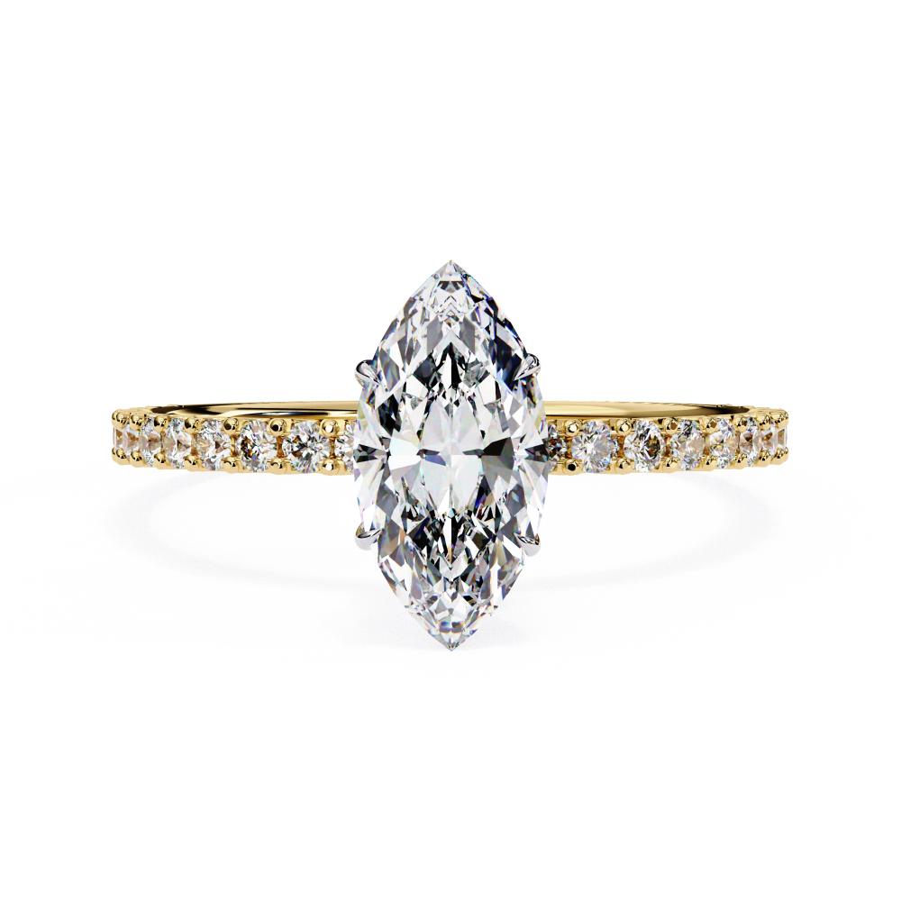 The Erica Marquise Mystic Secret Halo Engagement ring