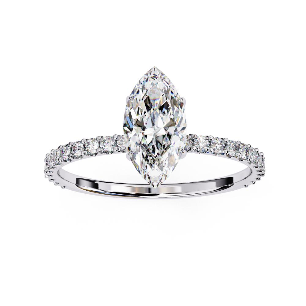 The Erica Marquise Mystic Secret Halo Engagement ring