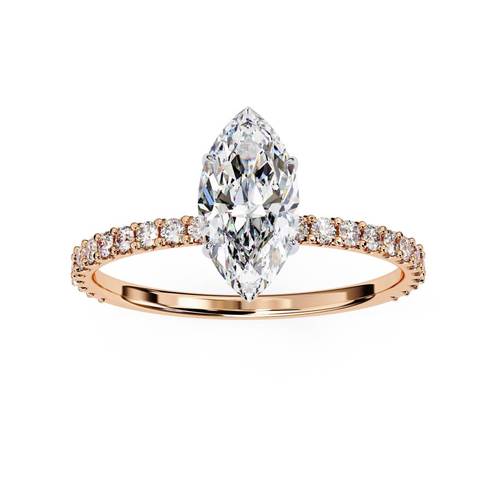 The Erica Marquise Mystic Secret Halo Engagement ring