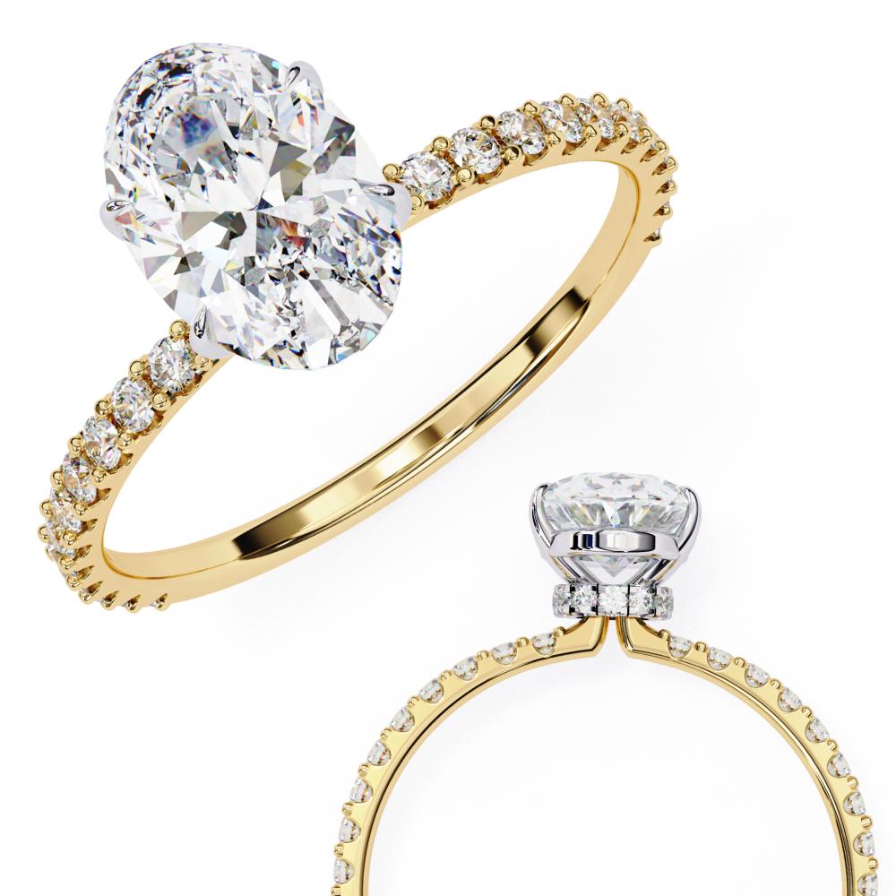 The Erica Oval Mystic Secret Halo Engagement ring