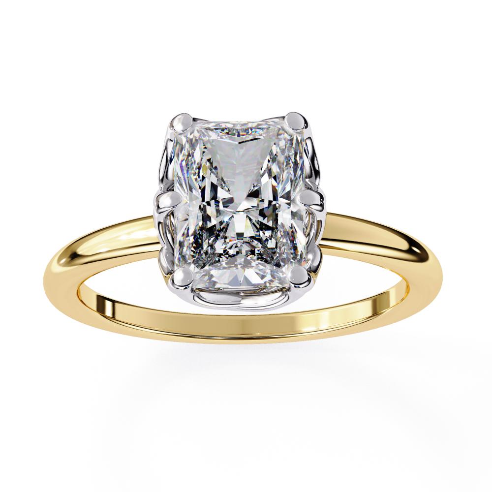 The Silvia Radiant Solitaire with Lotus Prong Engagement Ring