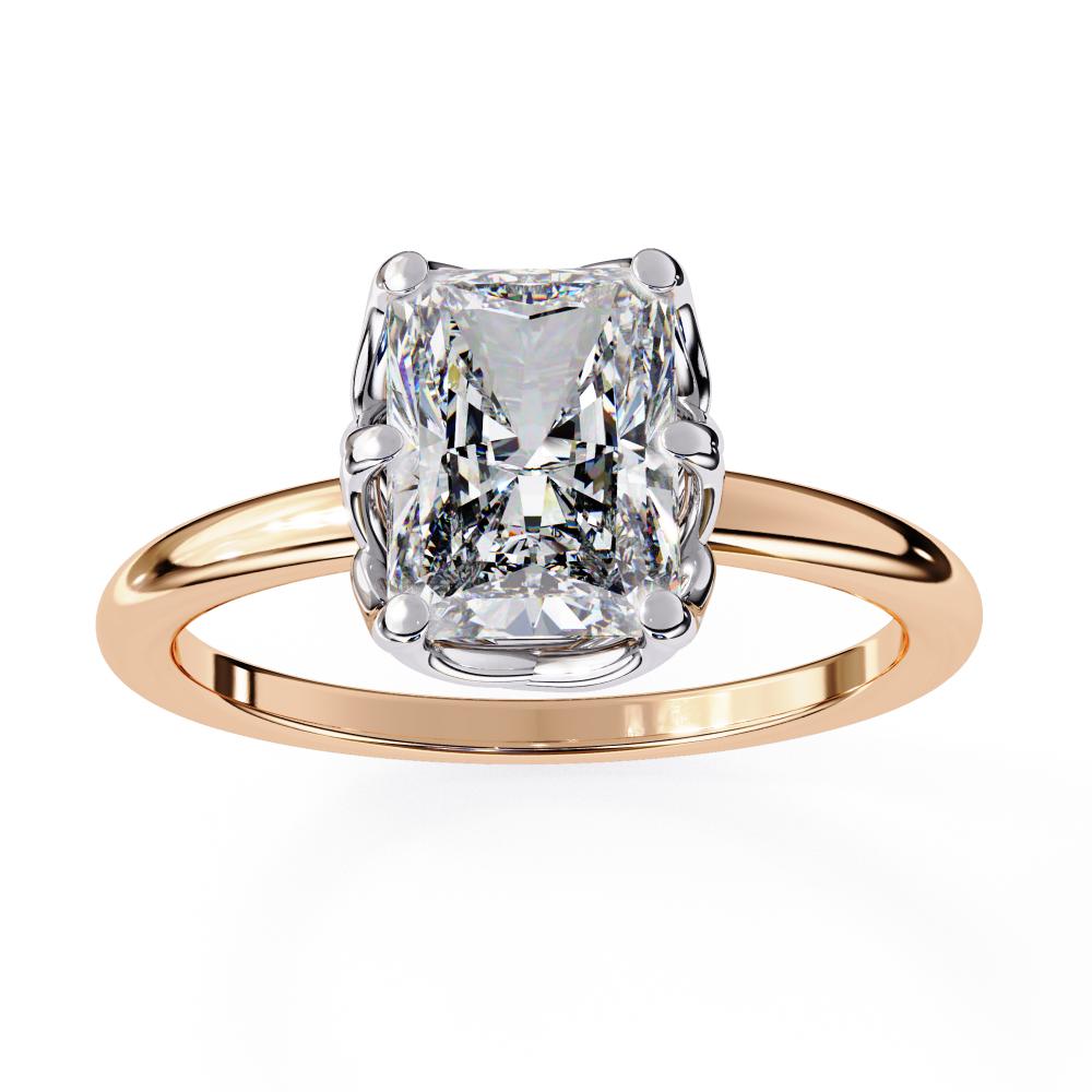 The Silvia Radiant Solitaire with Lotus Prong Engagement Ring