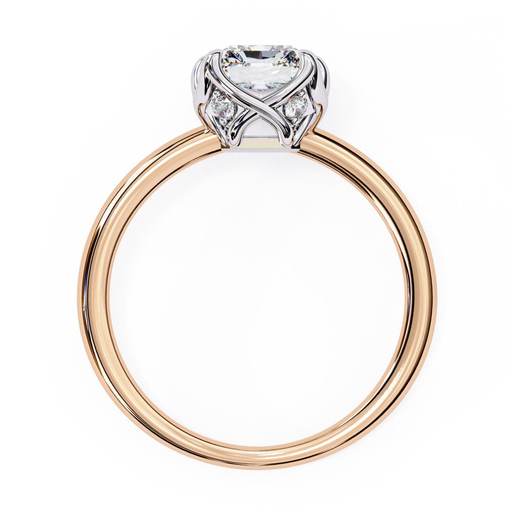 The Silvia Radiant Solitaire with Lotus Prong Engagement Ring