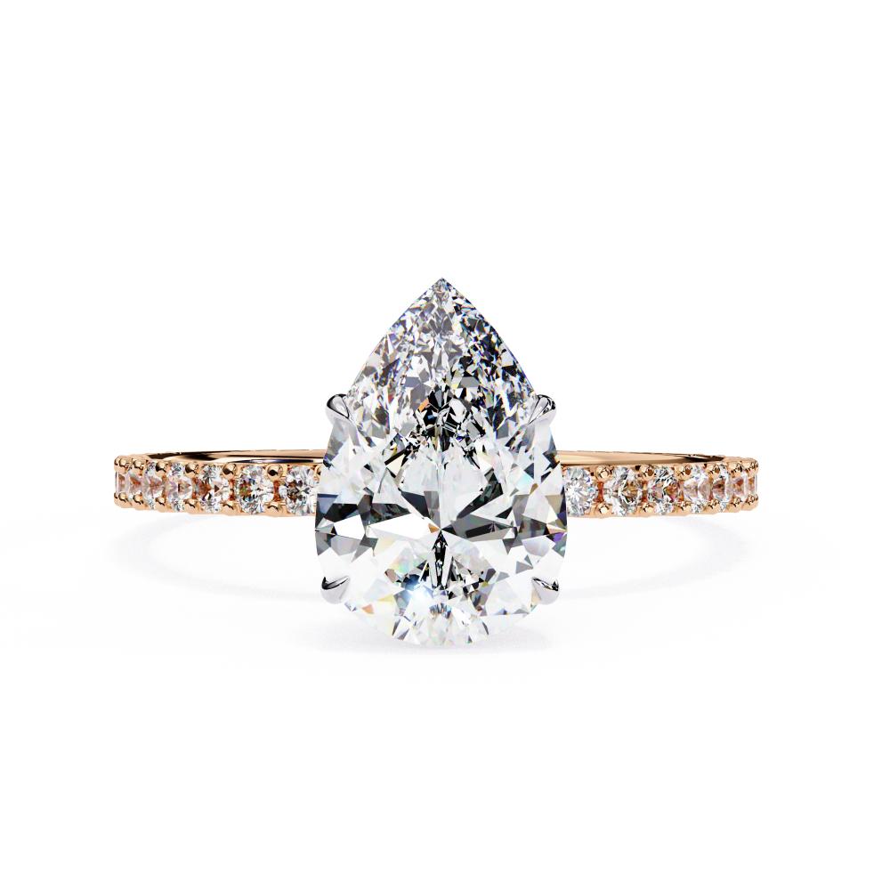 The Erica Pear Mystic Secret Halo Engagement ring