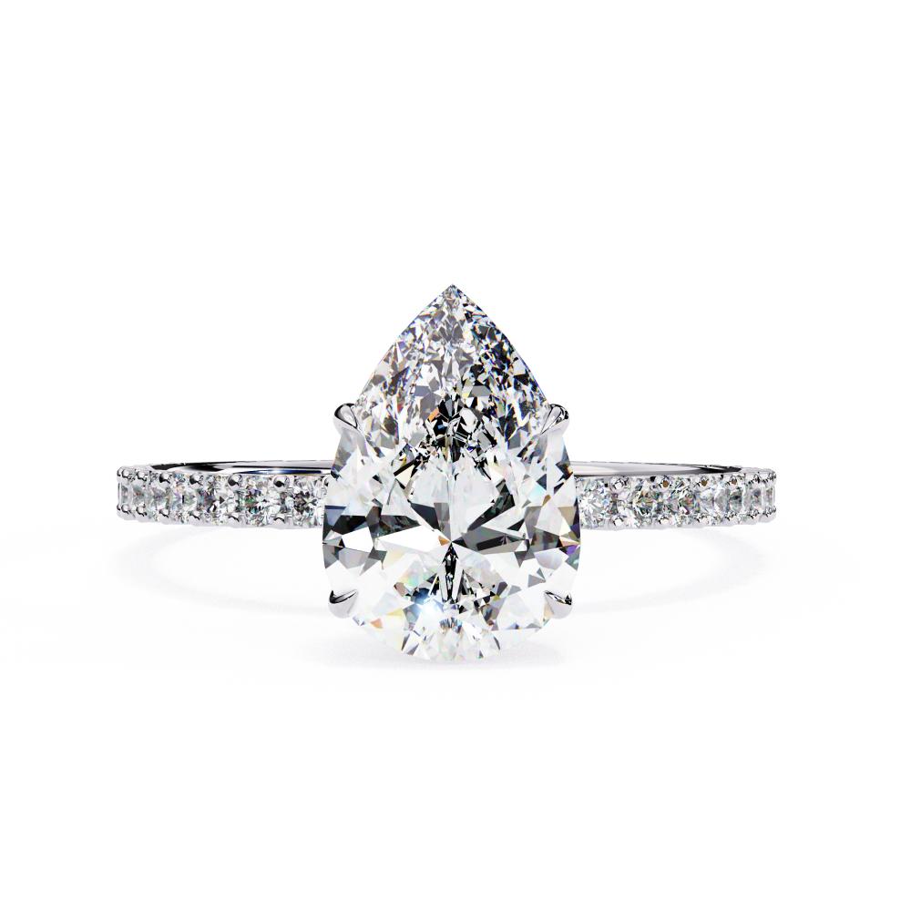 The Erica Pear Mystic Secret Halo Engagement ring