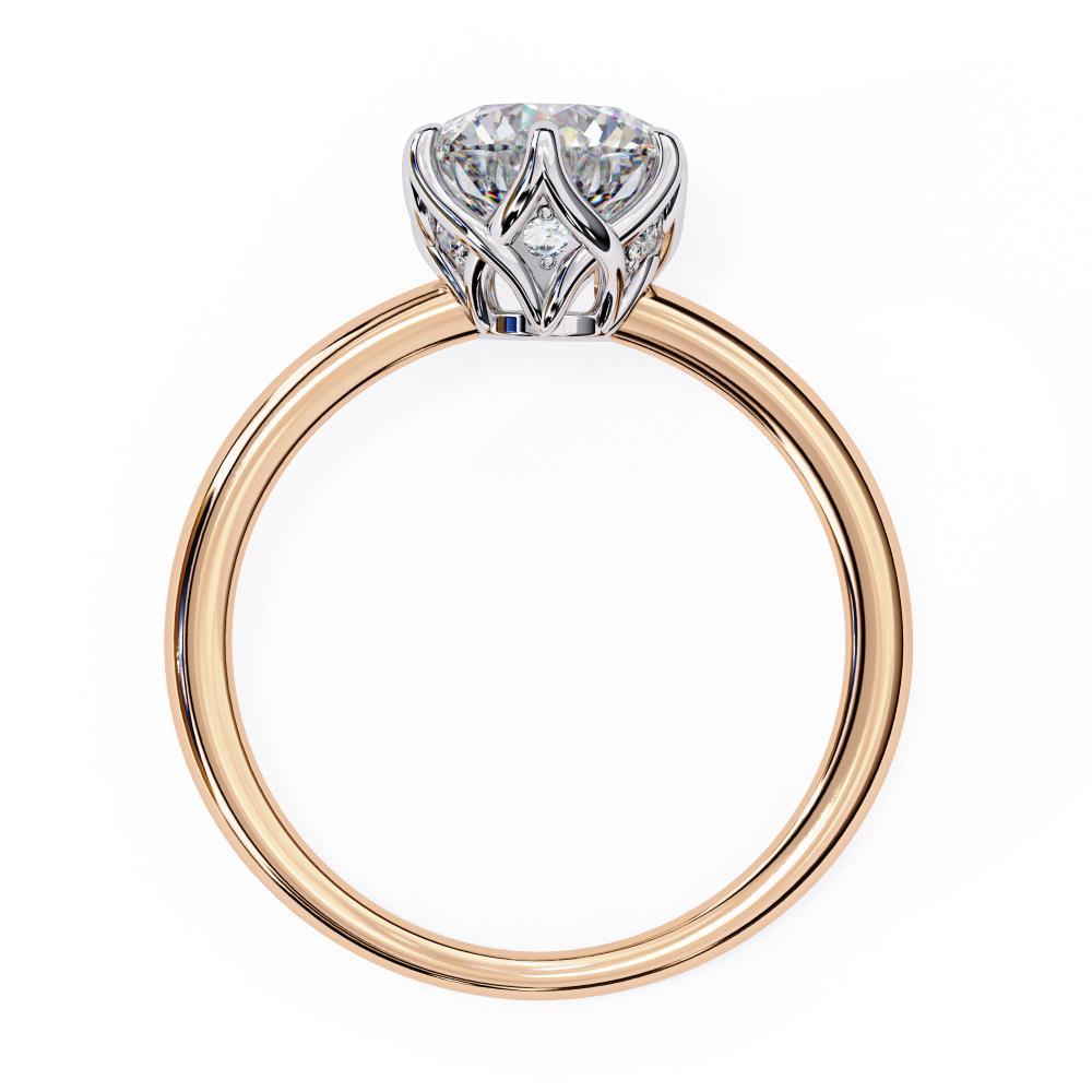 The Silvia Round Solitaire Lotus Prong Engagement Ring