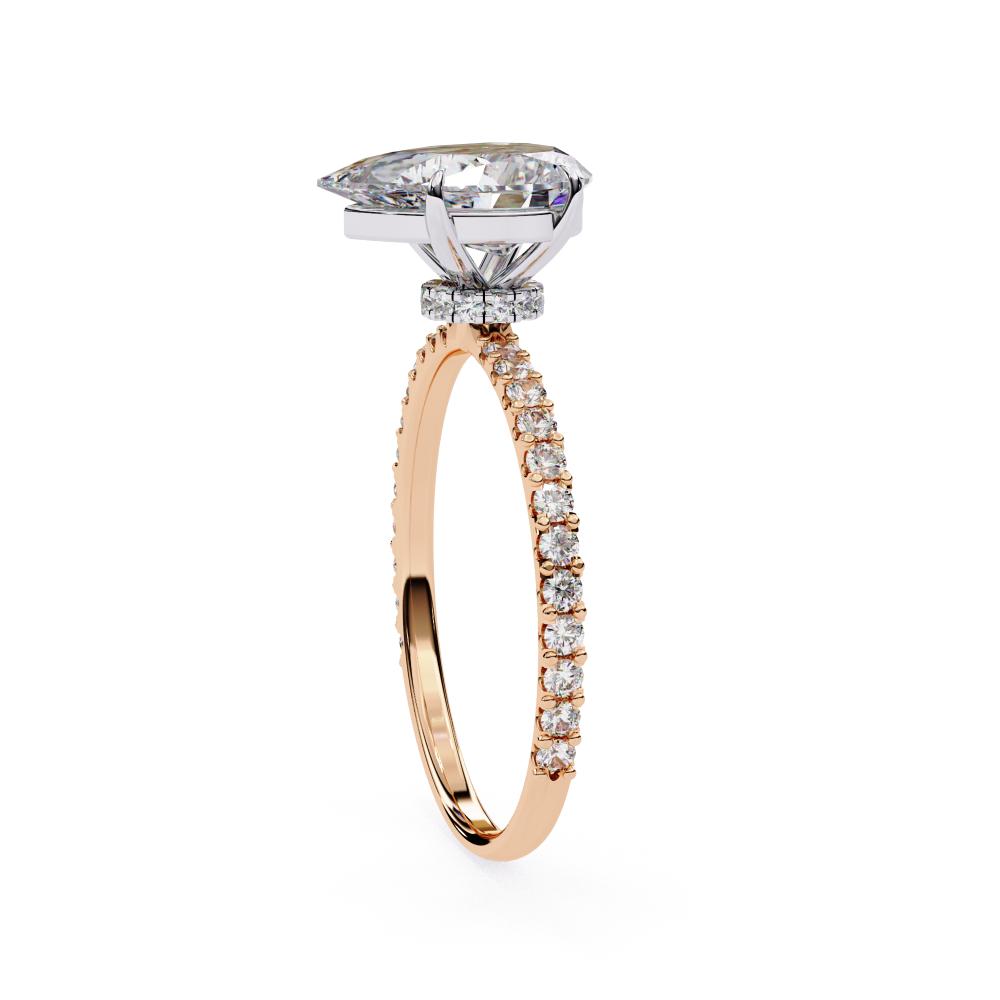 The Erica Pear Mystic Secret Halo Engagement ring