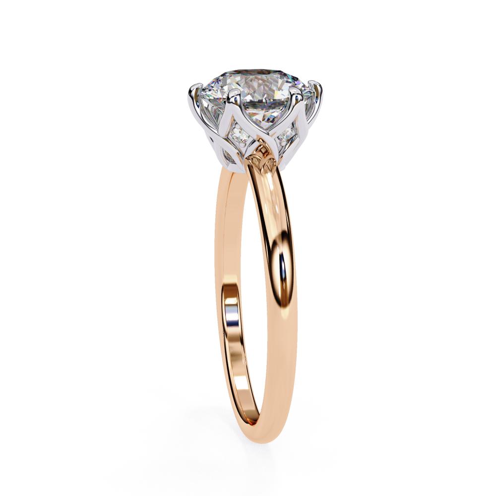 The Silvia Round Solitaire Lotus Prong Engagement Ring