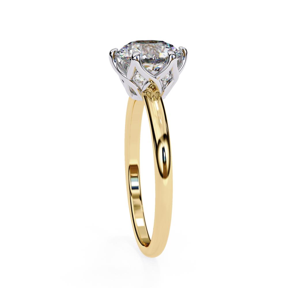 The Silvia Round Solitaire Lotus Prong Engagement Ring