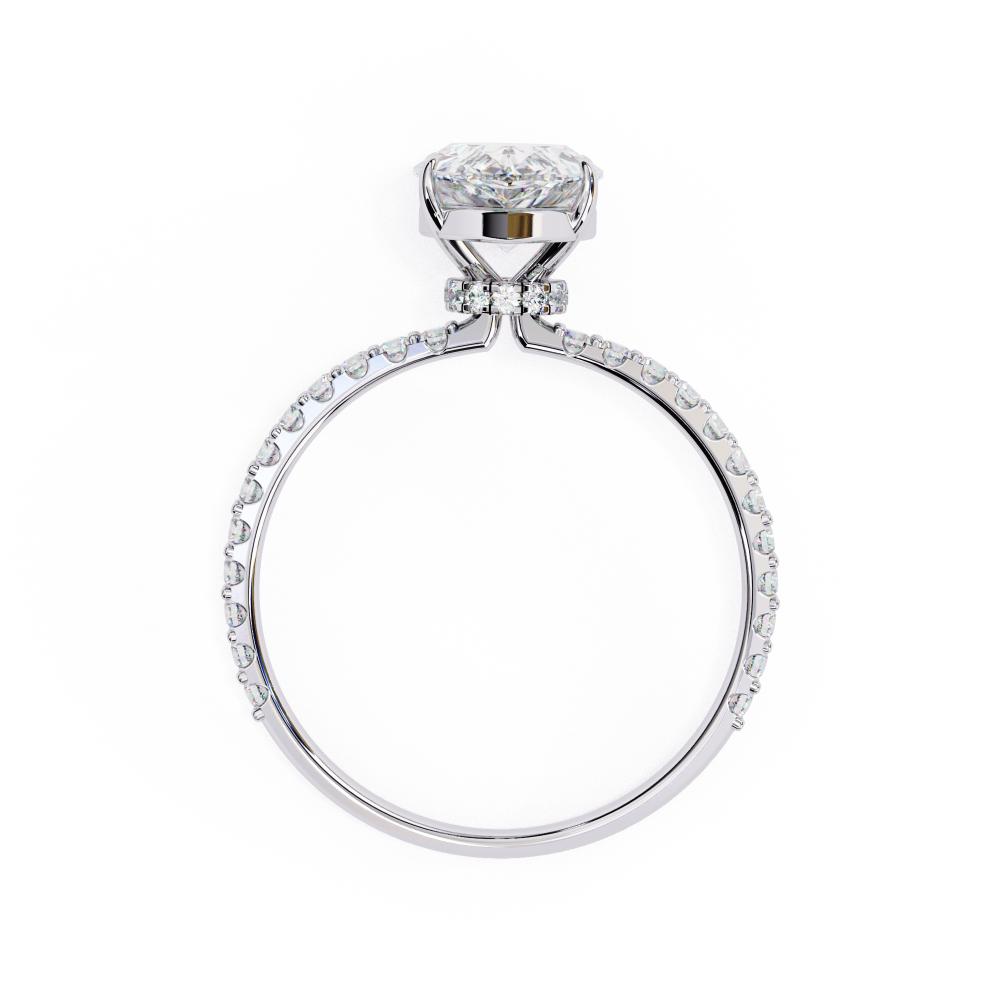 The Erica Pear Mystic Secret Halo Engagement ring