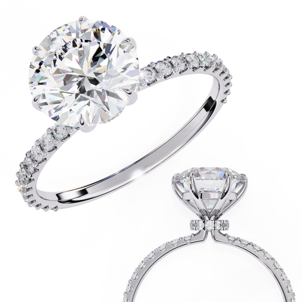 The Erica Round Mystic Secret Halo Engagement ring