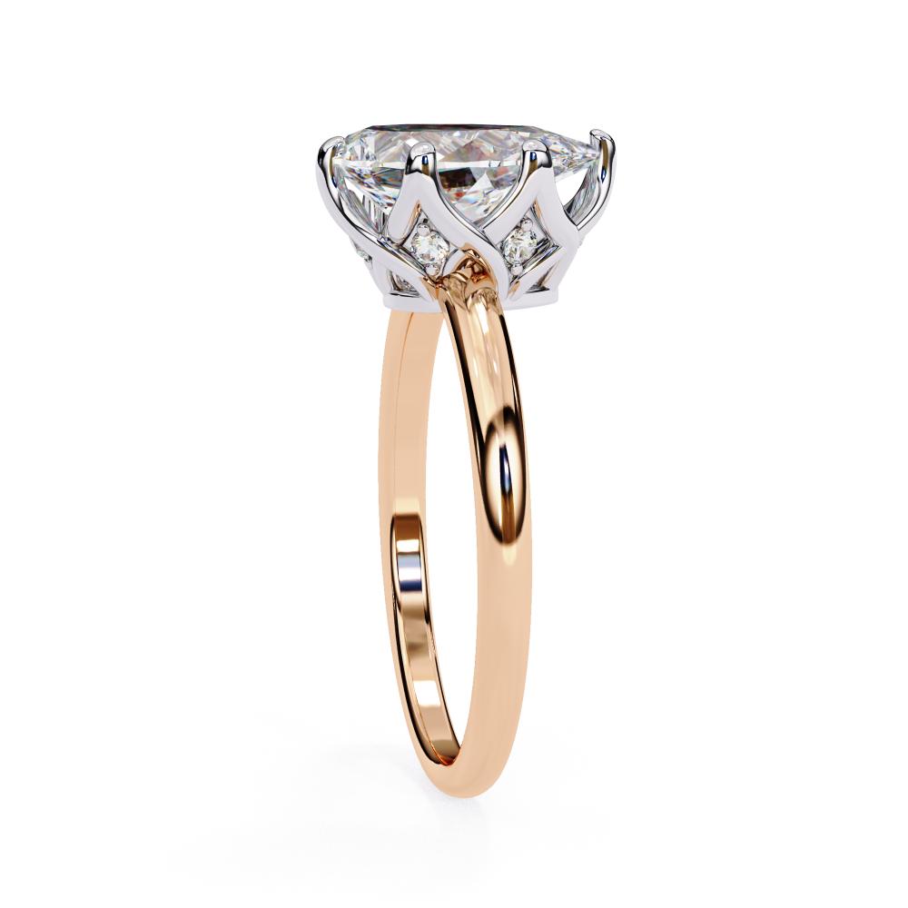 The Silvia Pear Solitaire Lotus Prong Engagement Ring