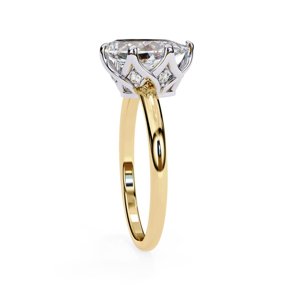 The Silvia Pear Solitaire Lotus Prong Engagement Ring