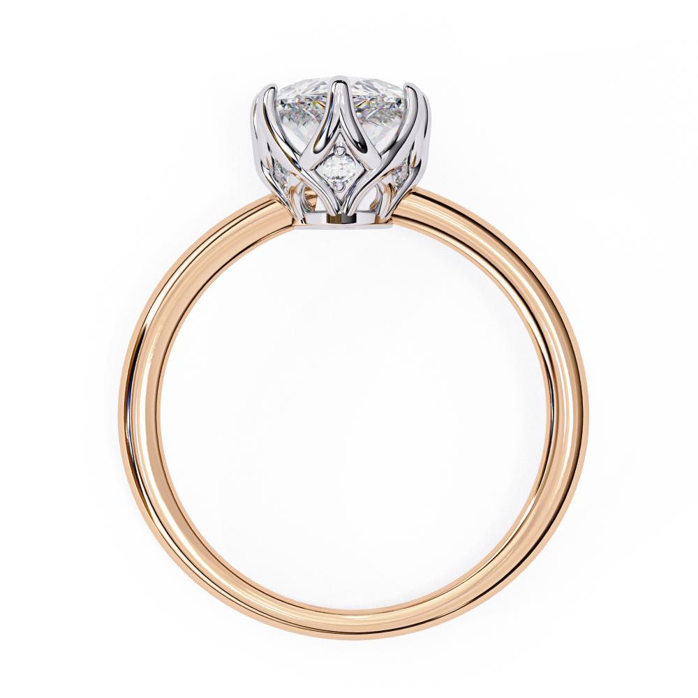 The Silvia Pear Solitaire Lotus Prong Engagement Ring