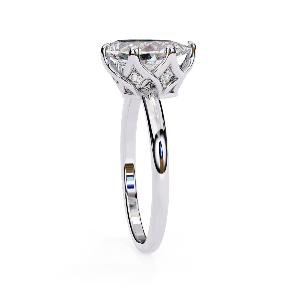 The Silvia Marquise Solitaire Lotus Prong Engagement Ring