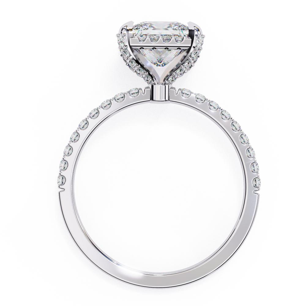 The Hailey Princess Modern Halo Engagement Ring