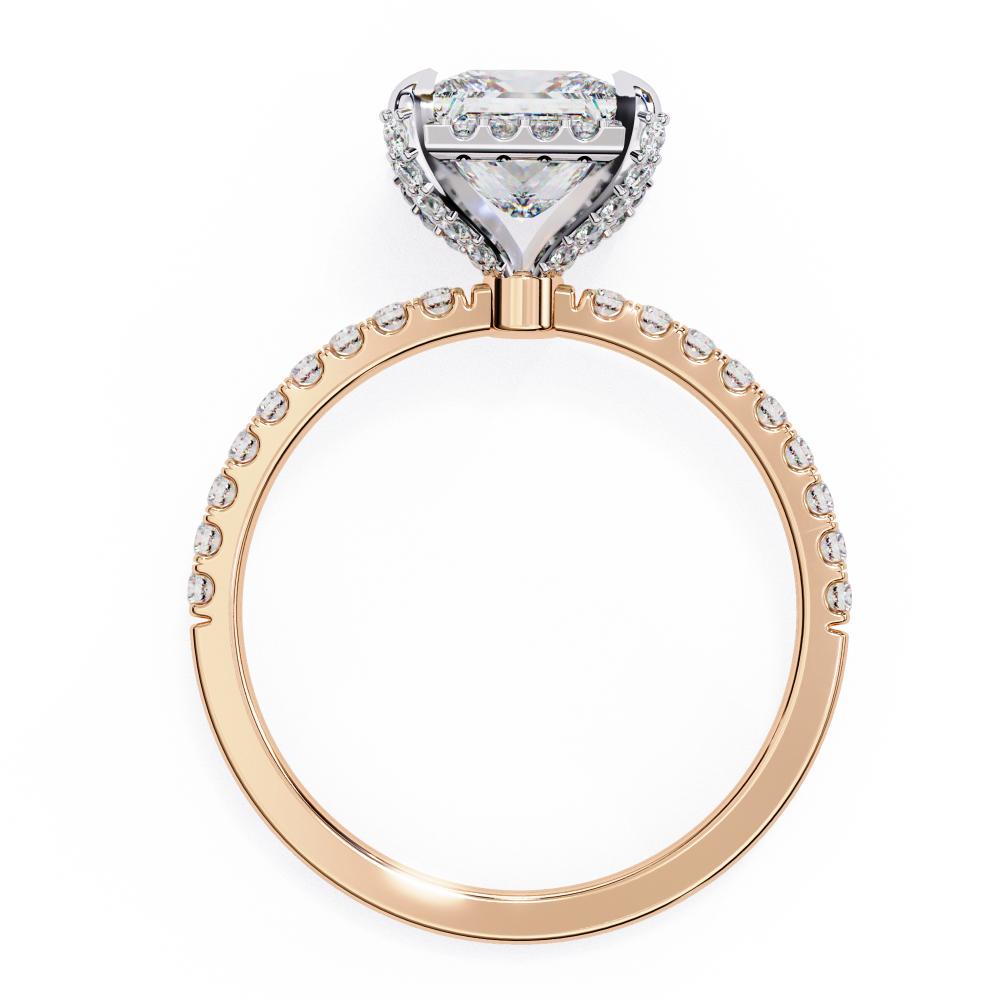 The Hailey Princess Modern Halo Engagement Ring