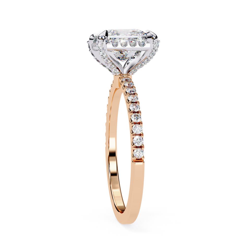 The Hailey Princess Modern Halo Engagement Ring