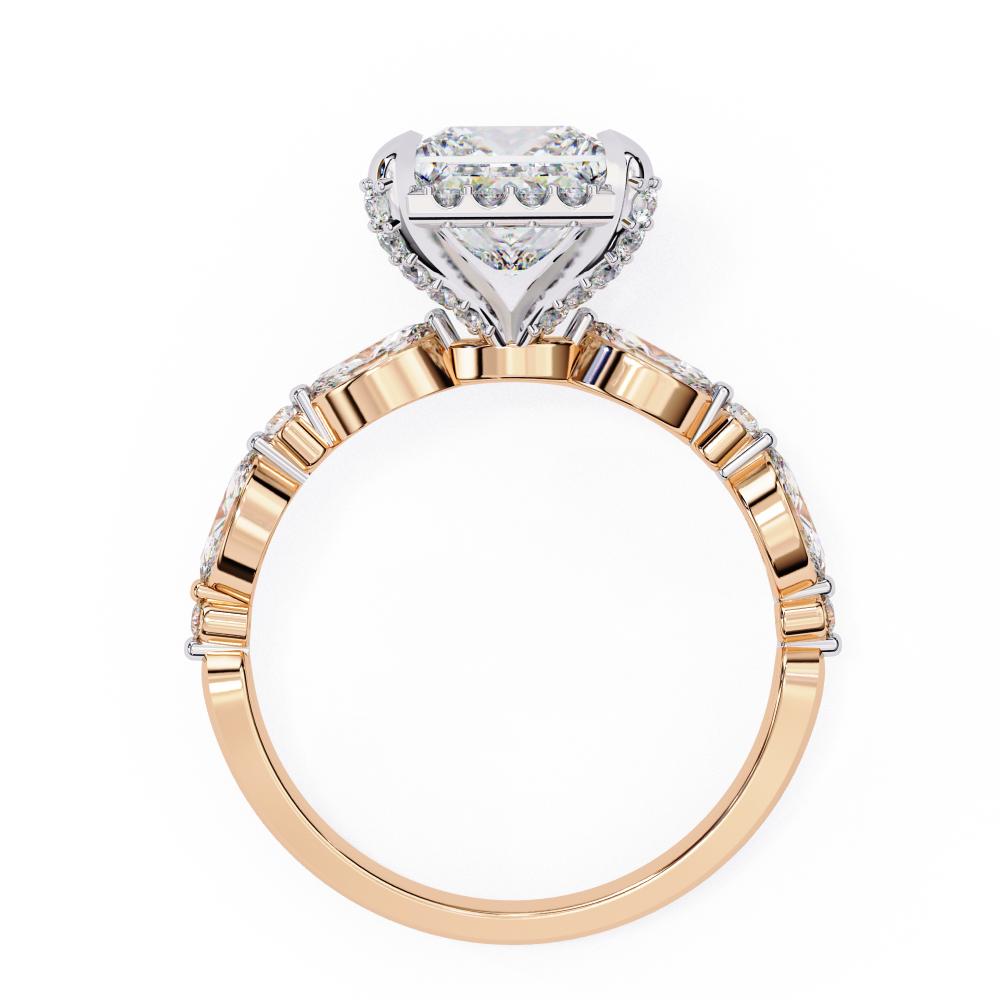 The Olivia Princess Halo with Accent Stone Engagement Ring