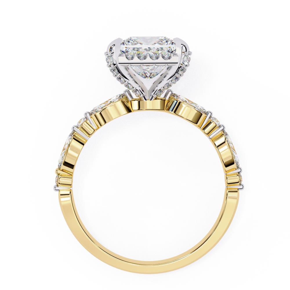 The Olivia Princess Halo with Accent Stone Engagement Ring