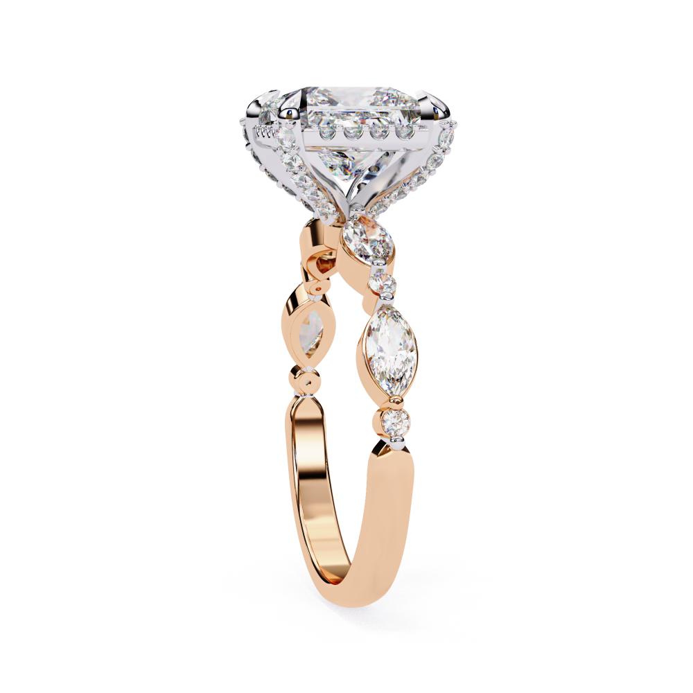 The Olivia Princess Halo with Accent Stone Engagement Ring