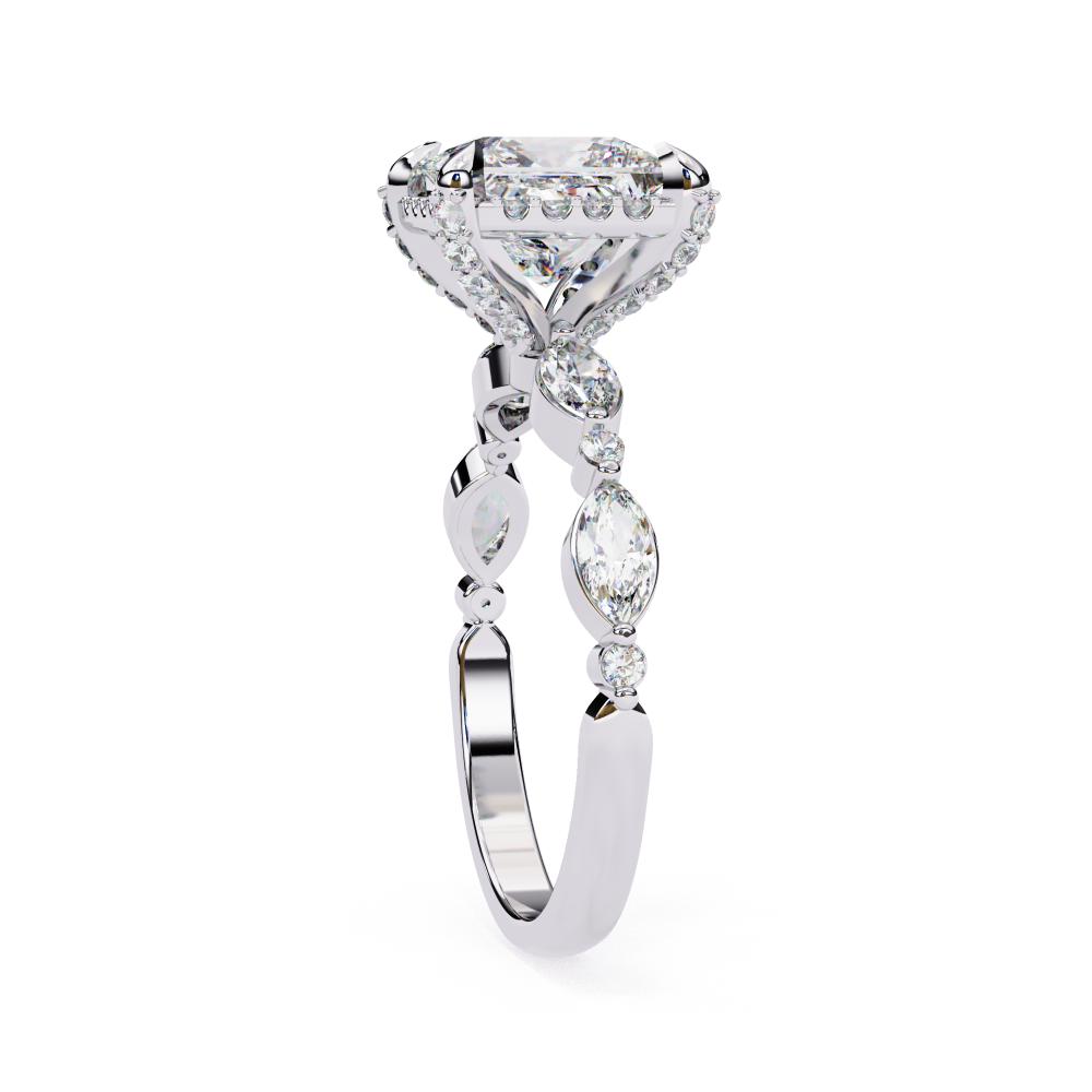 The Olivia Princess Halo with Accent Stone Engagement Ring