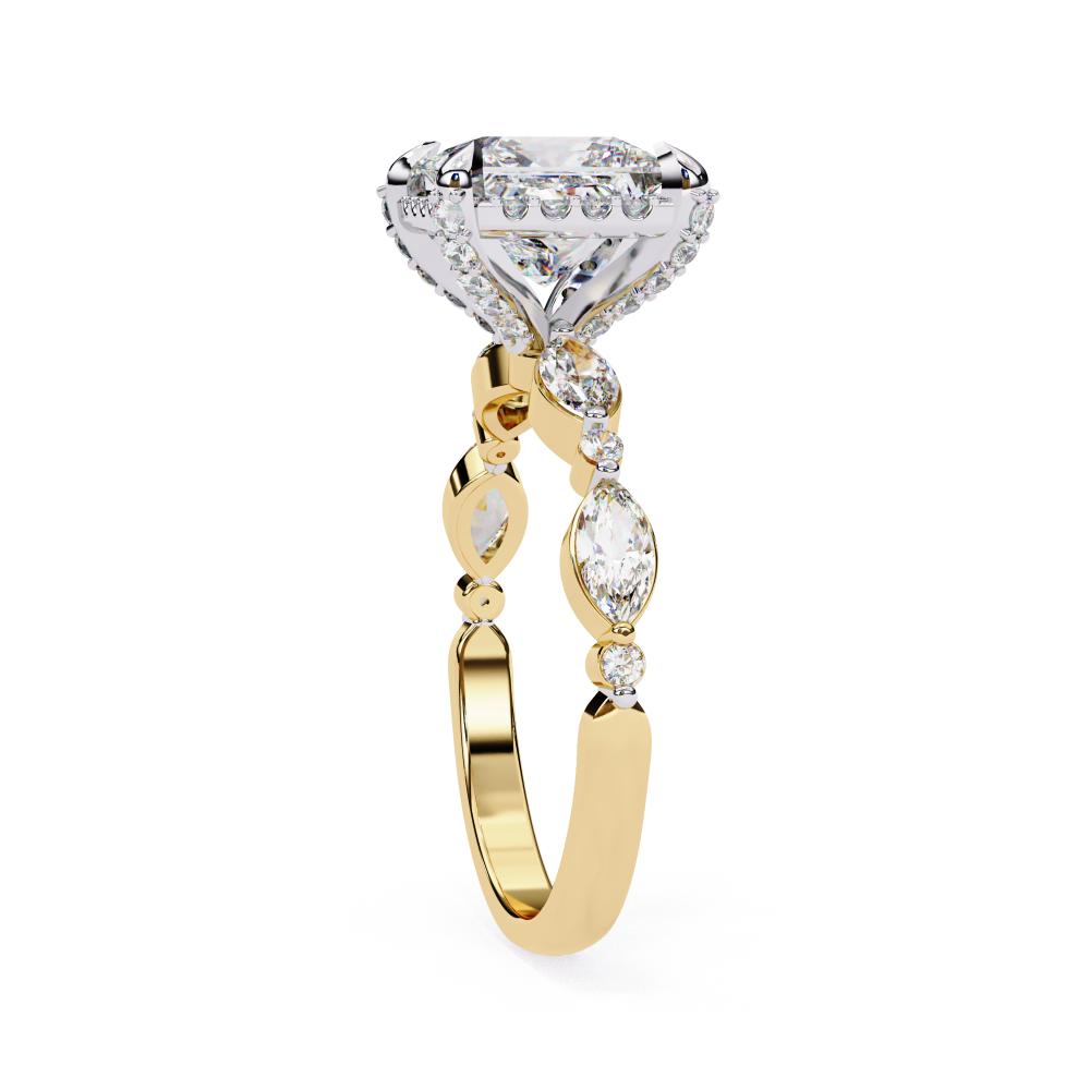 The Olivia Princess Halo with Accent Stone Engagement Ring