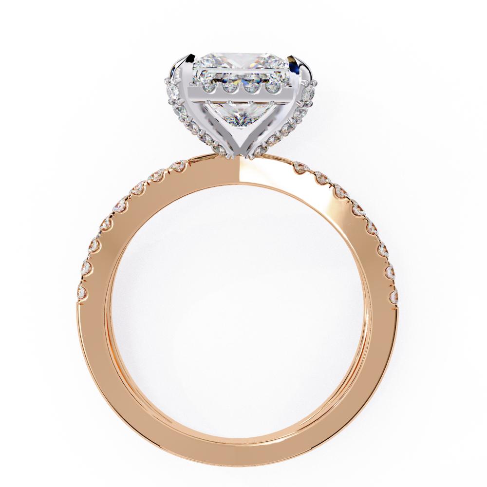 The Jessica Princess Modern Halo with Split Shank Engagement Ring