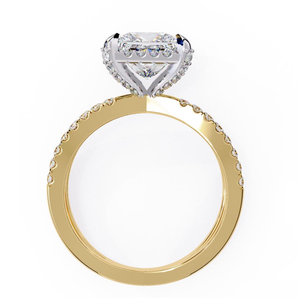 The Jessica Princess Modern Halo with Split Shank Engagement Ring