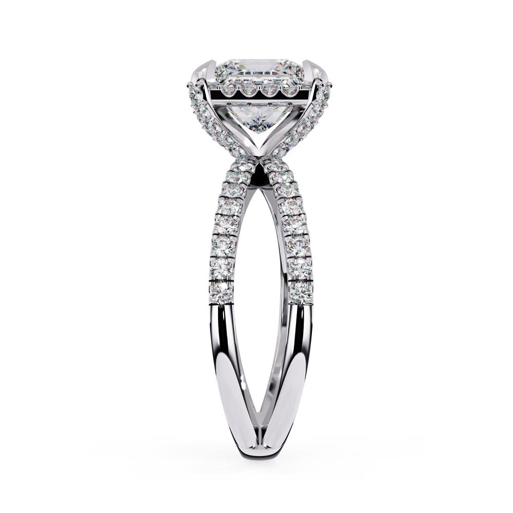 The Jessica Princess Modern Halo with Split Shank Engagement Ring