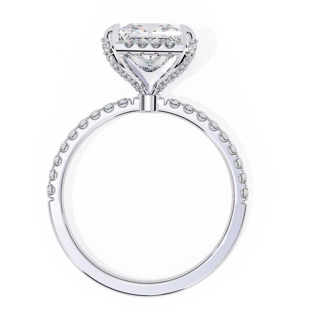 The Hailey Princess Modern Halo Engagement Ring