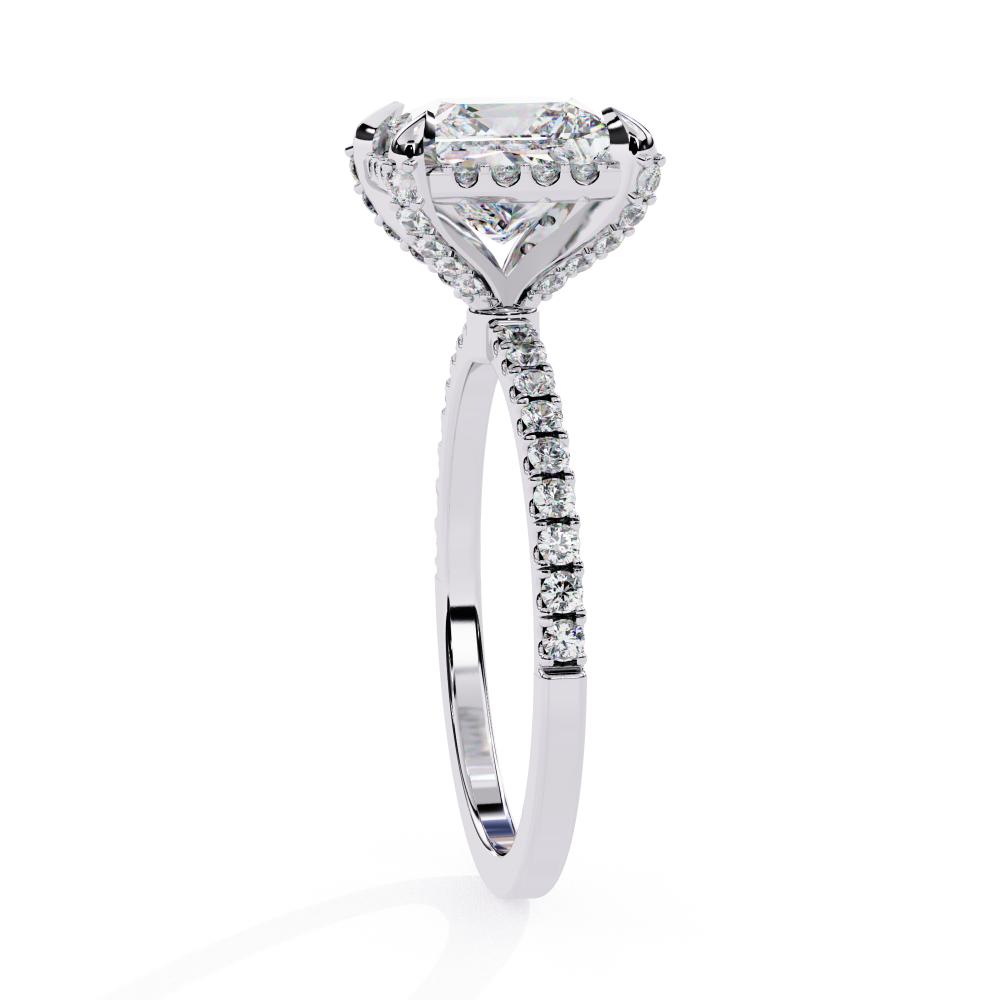 The Hailey Princess Modern Halo Engagement Ring