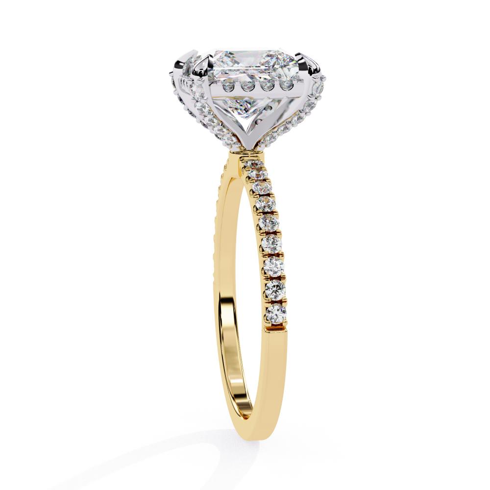 The Hailey Princess Modern Halo Engagement Ring