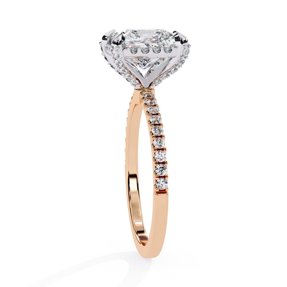 The Hailey Princess Modern Halo Engagement Ring