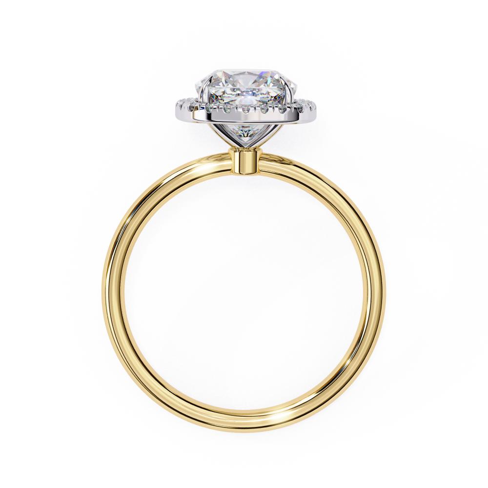 The Zachary Cushion Solitaire Halo Engagement ring