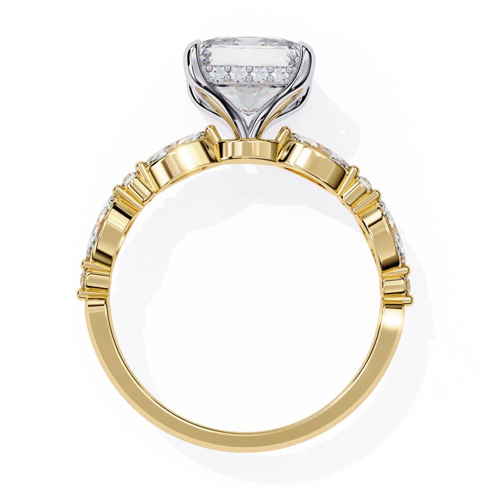 The Dani Princess Hidden Halo with Accent Stone Engagement Ring