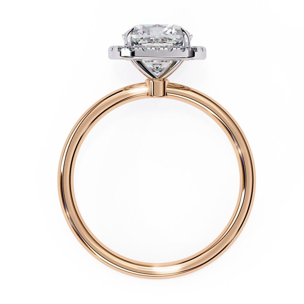 The Zachary Cushion Solitaire Halo Engagement ring