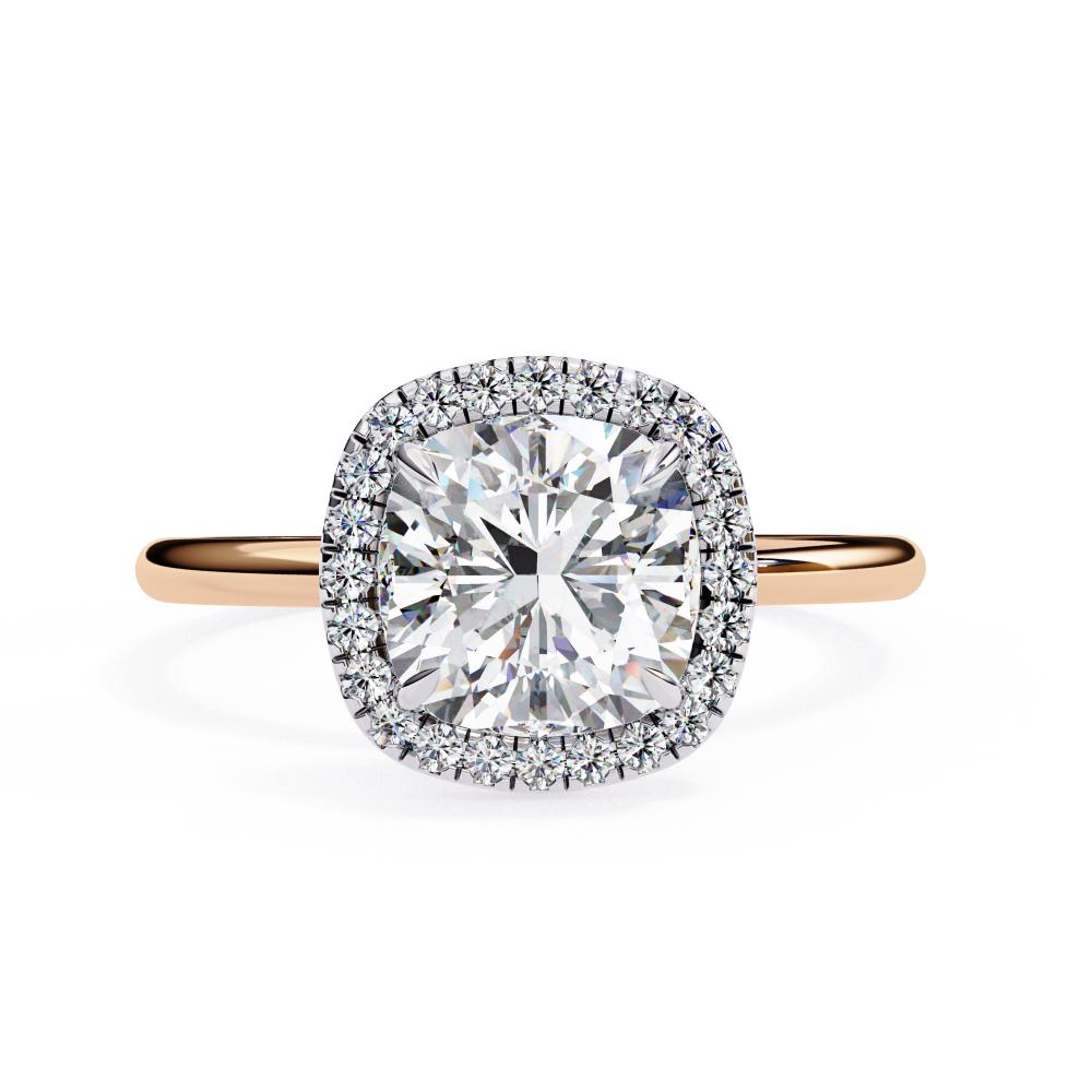 The Zachary Cushion Solitaire Halo Engagement ring