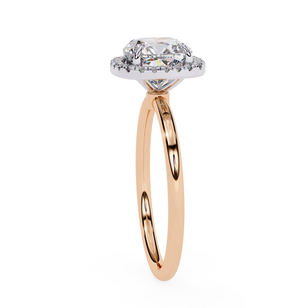 The Zachary Cushion Solitaire Halo Engagement ring