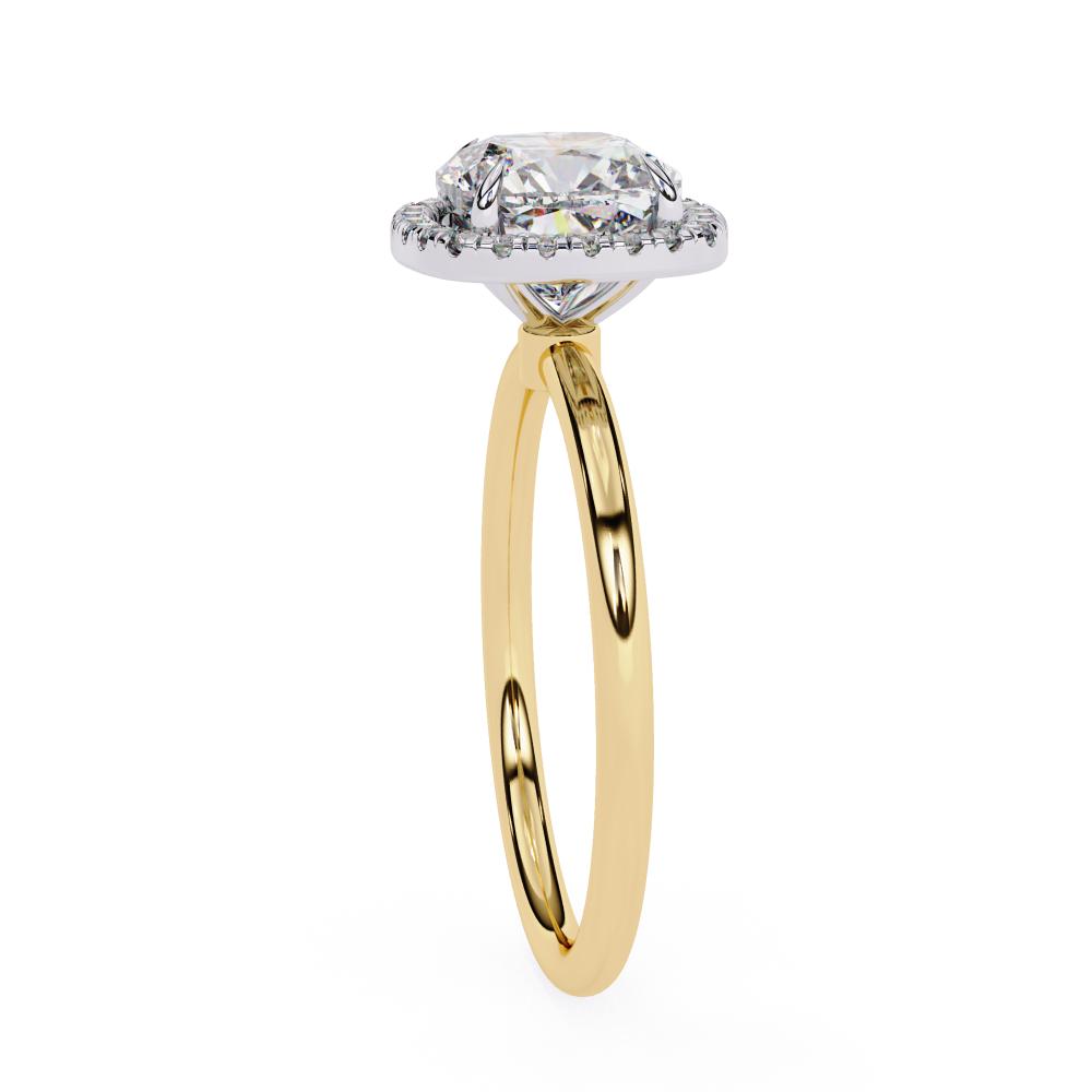 The Zachary Cushion Solitaire Halo Engagement ring