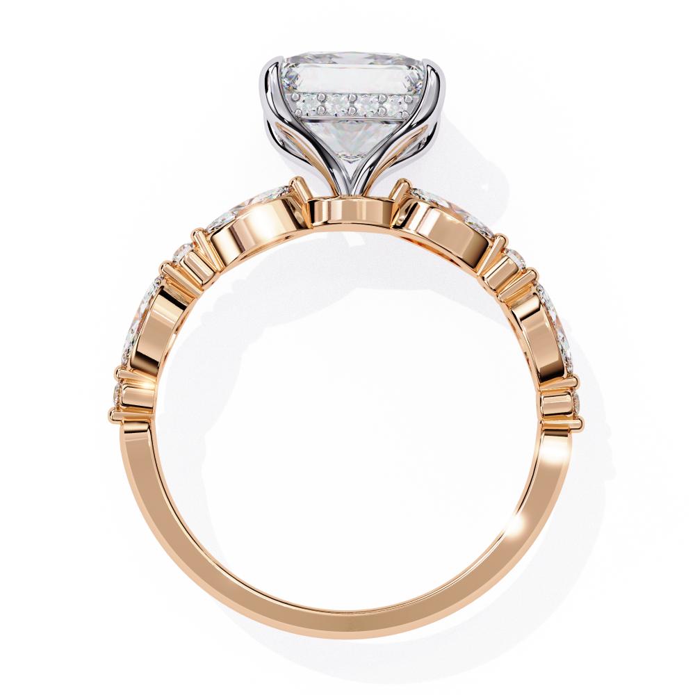 The Dani Princess Hidden Halo with Accent Stone Engagement Ring