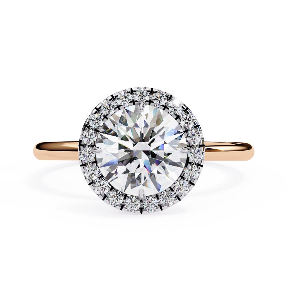 The Zachary Round Solitaire Halo Engagement ring