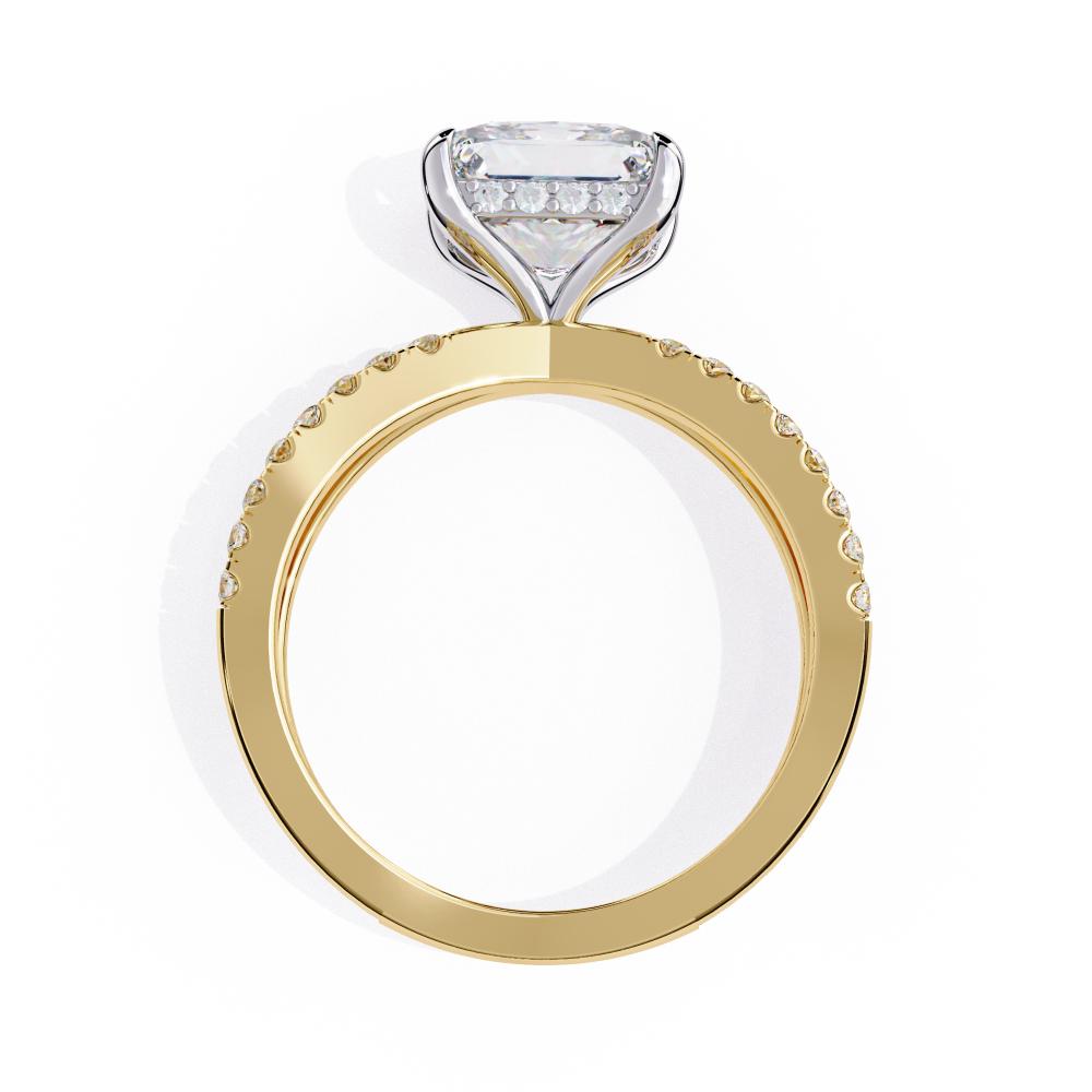 The Tory Princess Hidden Halo with Split Shank Engagement Ring
